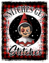 DTF Screen Print Image - Snitches Get Stitches Plaid